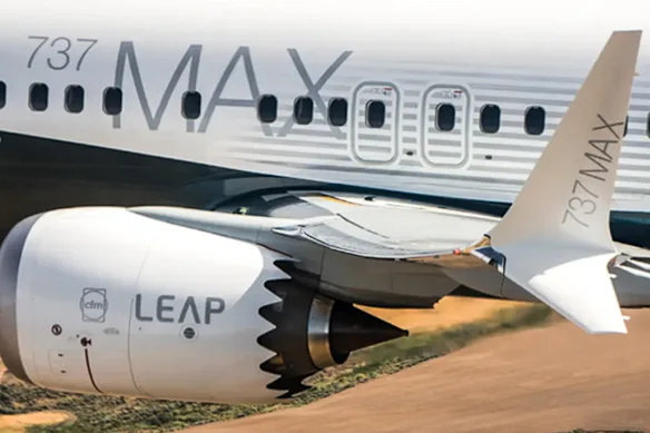 Un moteur CFM International LEAP-1B sur un avion Boeing 737 MAX.