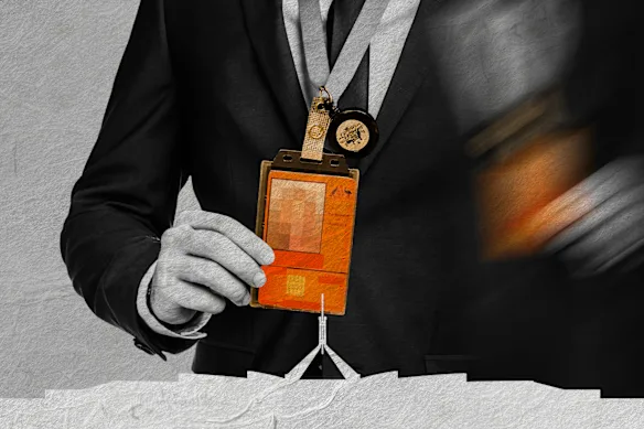 Les « laissez-passer sponsorisés » orange permettent aux lobbyistes d’accéder au Parlement.