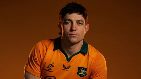 Jock Campbell pose lors d'une séance de portraits de Wallabies.