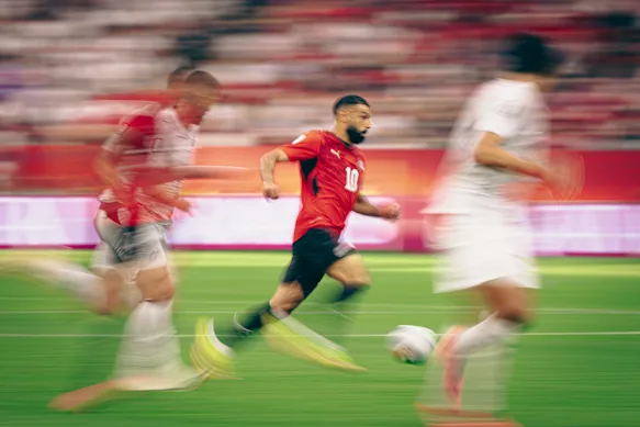 Mohamed Salah en action contre la Nouvelle-Zélande.