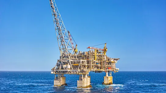 Une plateforme gazière au large des côtes de l’Australie occidentale.