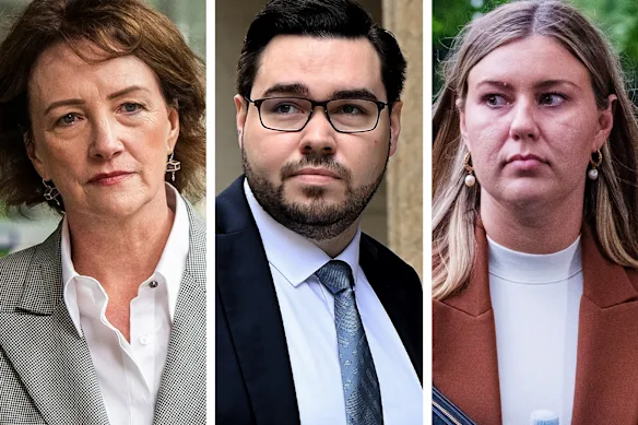 Fiona Brown, Bruce Lehrmann et Brittany Higgins.