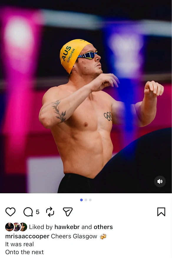 La légende d'Isaac Cooper a depuis été supprimée sur Instagram. 