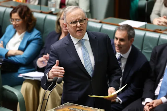 Le Premier ministre Anthony Albanese à l’heure des questions mercredi.