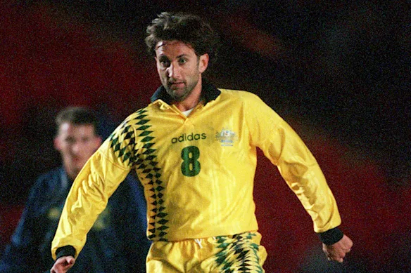 Western United était le rêve de l'ancien Socceroo Steve Horvat, photographié ici lors d'un match entre l'Écosse et l'Australie en 1996.