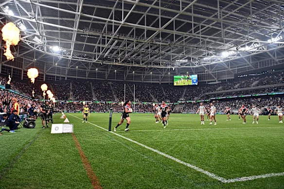Les Warriors de Nouvelle-Zélande affrontent les Cowboys du nord du Queensland au One New Zealand Stadium de Christchurch en juin.