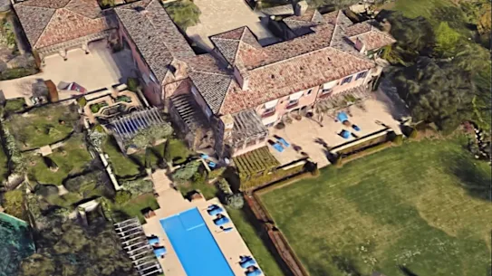 Une image satellite de la maison de Montecito du prince Harry et de Meghan, duchesse de Sussex.