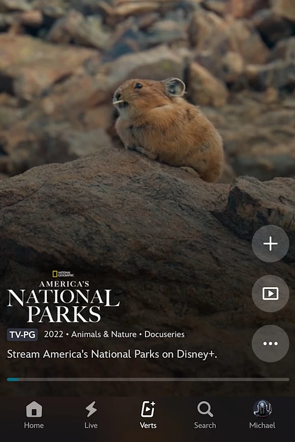 L'écran Disney+ Verts.