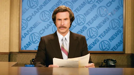 Will Ferrell dans le rôle de Ron Burgandy dans Anchorman.