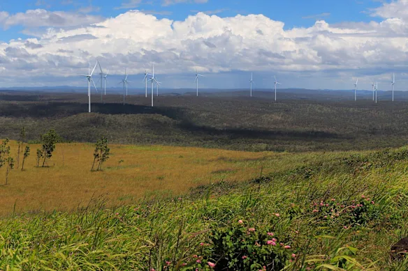 Une impression du parc éolien de Gawara Baya, qui sera situé sur des terres pastorales à 65 kilomètres d'Ingham, dans le Queensland.