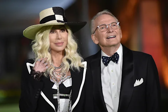 Cher et Bob Mackie au gala de l'Academy Museum of Motion Pictures à Los Angeles en 2021.