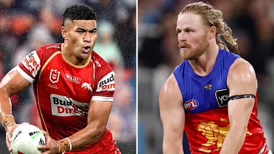 L'ancienne star des Lions de Brisbane, Daniel Rich (à droite), a été le mentor clé du demi-arrière des Dolphins Isaiya Katoa (à gauche).