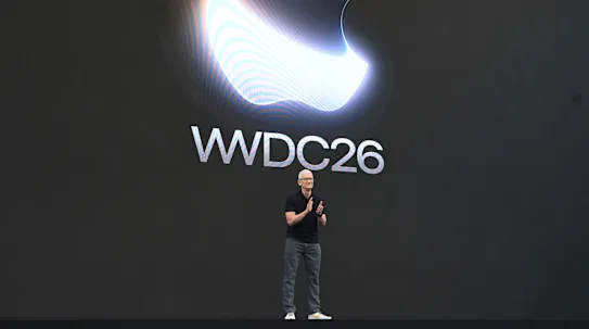 Tim Cook, directeur général d'Apple, lors de la conférence annuelle des développeurs mondiaux.
