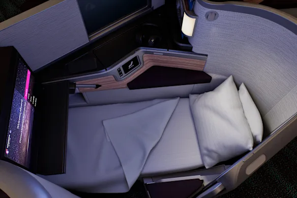 Rendus d'Hawaïan Airlines de leurs nouveaux sièges en classe affaires, qui seront dans les avions en 2028. 