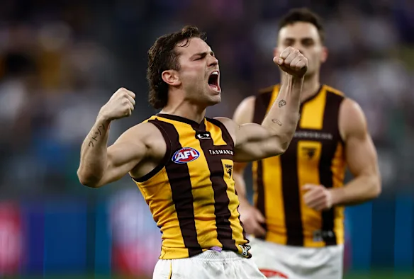 Prêt à lancer un autre sort : la star de Hawthorn, Nick Watson, sait célébrer un but, mais fait face à un défi de taille contre Brisbane samedi.