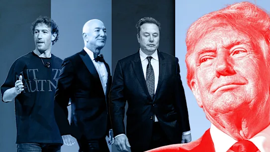 Mark Zuckerberg, Jeff Bezos, Elon Musk et Donald Trump.