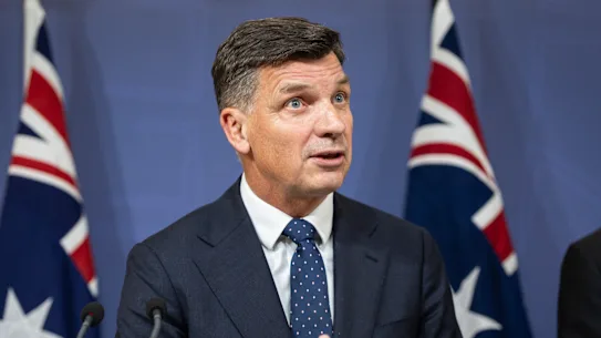 L'opposition Angus Taylor a annoncé mardi à Sydney la politique migratoire de la coalition. 