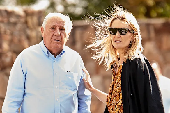 Le fondateur de Zara, Amancio Ortega, avec sa fille Marta Ortega Perez en 2018.