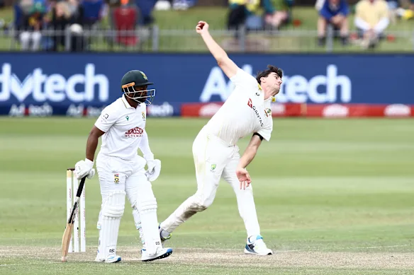 Pat Cummins et Temba Bavuma le troisième jour.