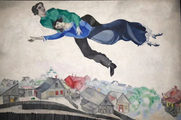 Marc Chagall, Au-dessus de la ville, 1914-1918, huile sur toile.