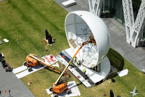 La scène sonore sur la terrasse du nouveau Powerhouse Parramatta cette semaine. 