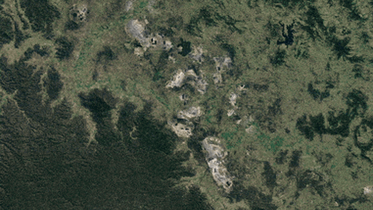 Les mines nord et sud de Hunter Valley Operations, vues de dessus. GIF.