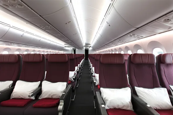 Classe économique sur un Qantas Dreamliner.