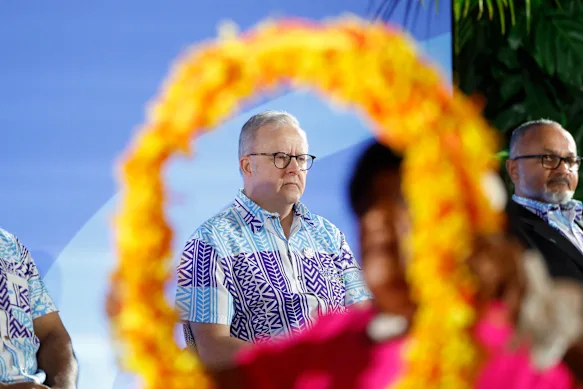 Les ventes australiennes de combustibles fossiles ont été au centre des discussions franches sur l'île de Tuvalu.  